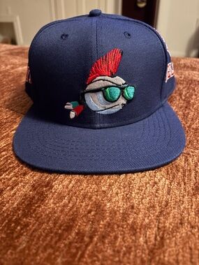 Navy Embroidered Mohawk Baseball Snapback Hat